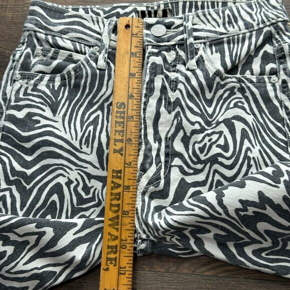 NWR Mother High Waisted Rascal Ankle Fray Hoofin' It Zebra Skinny Jeans Sz 23x27 - Picture 16 of 16